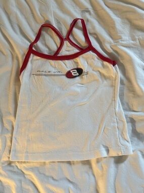White & Red Racerback nascar baby tank